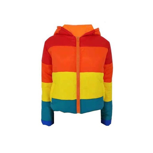 CASUAL STRIPED MULTICOLORED COTTON-PADDED JACKET - Picture 6 of 8